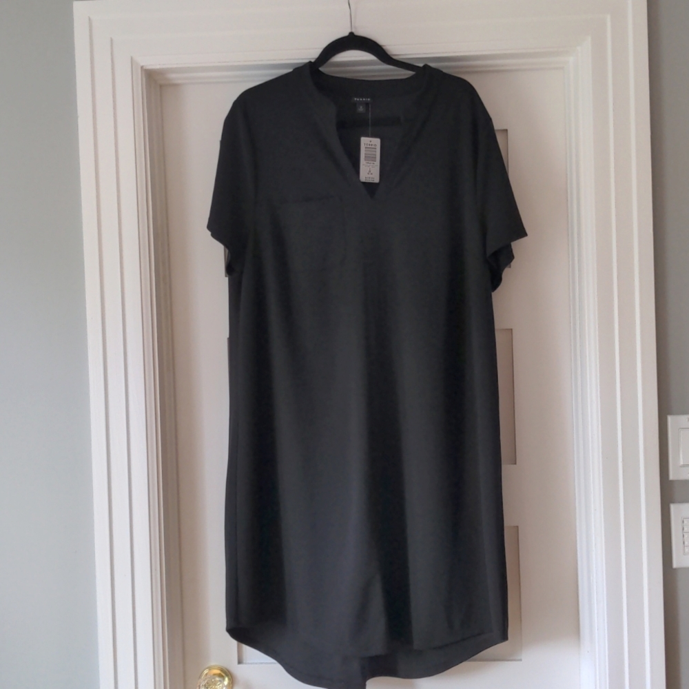 Torrid sz 2 (18-20) Black Crepe Scuba Knit Shift Dress